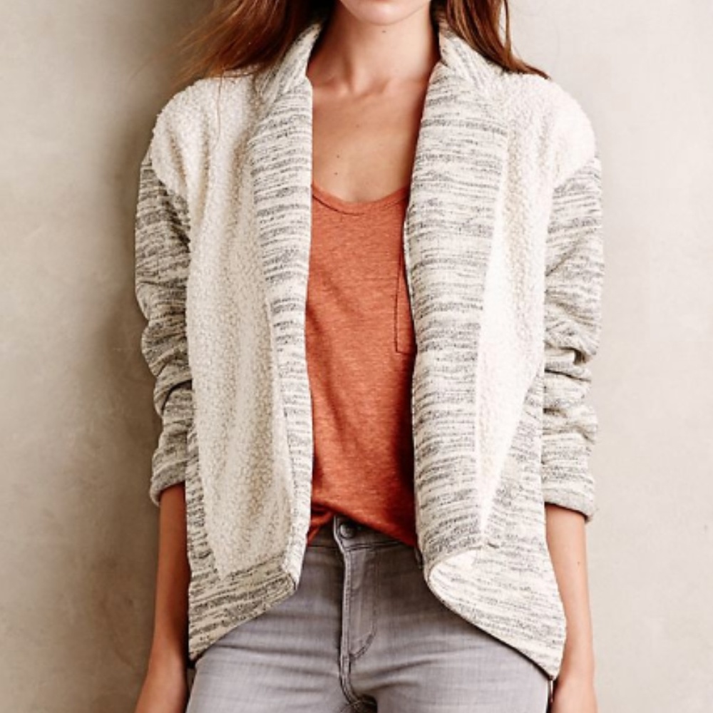 Anthro Saturday Sunday Gray Moelleux Collar Jacket